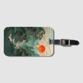 etiqueta de bagagem do lago tranquilo