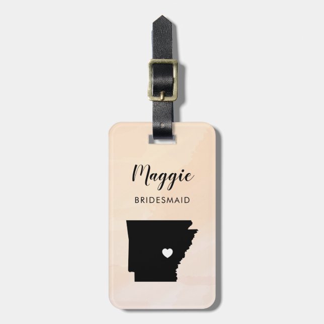 Etiqueta de bagagem do mapa do Arkansas para recep (Frente Vertical)