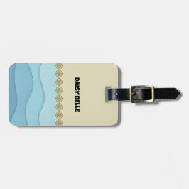 Etiqueta de bagagem do oceano de praia