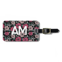 Etiqueta de Bagagem do Padrão de Flor