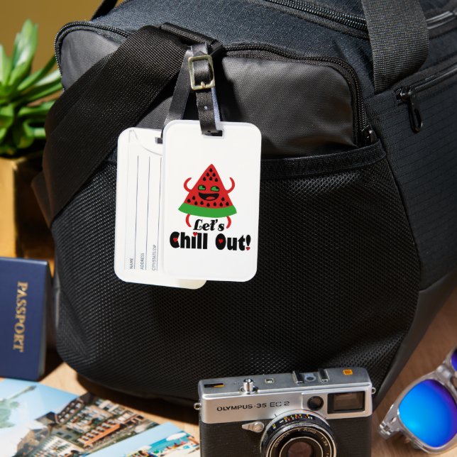 Etiqueta De Bagagem ❤️ 🍉 Do Watermelon Dance & Chill 😋 (Frente e Verso)