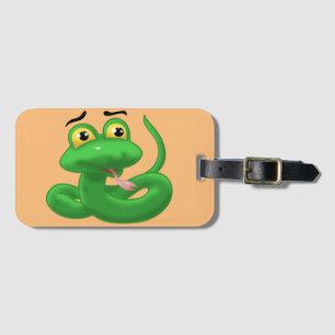 Etiqueta De Bagagem Doce, Cobra de desenho animado