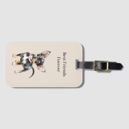 Etiqueta De Bagagem Doce Fofo Cachorro Chihuahua Marrom Creme Melhores
