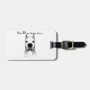 Etiqueta De Bagagem Dogo Argentino Happy Face