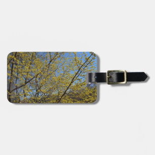 Etiqueta De Bagagem Dogwood da cereja de cornalina e céu azul florais