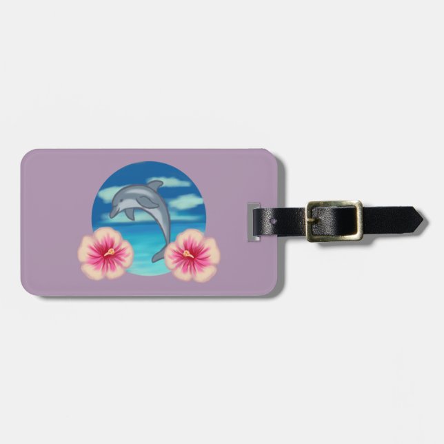 Etiqueta De Bagagem Dolphin Paradise (Frente Horizontal)