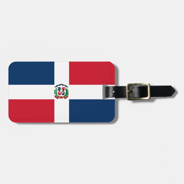 Etiqueta De Bagagem Dominican Republic flag  (Frente Horizontal)