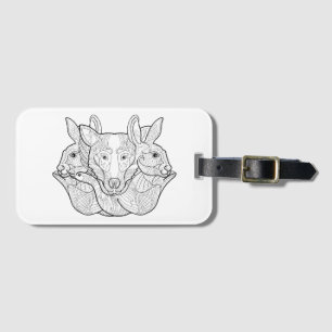 Etiqueta De Bagagem Doodle animal do grupo