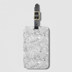 Etiqueta De Bagagem Doodle náutico