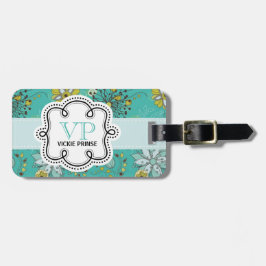 Etiqueta De Bagagem Doodle personalizado feminino bonito do teste