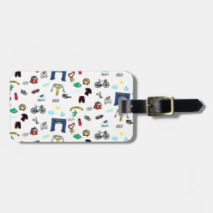 Etiqueta De Bagagem Doodles do Triathlon