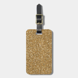 Etiqueta De Bagagem Dourada Glam Faux Glitter