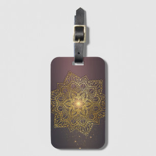 Etiqueta De Bagagem Dourado Mandala