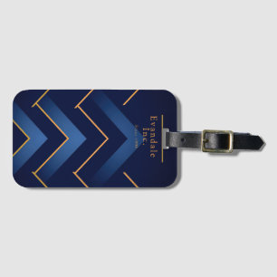 Etiqueta De Bagagem Dourado Naval Polido Chevron Personalizado