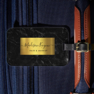 Etiqueta De Bagagem Dourado negro