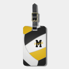 Etiqueta De Bagagem dourinhas negras equipe de presentes de vôlei