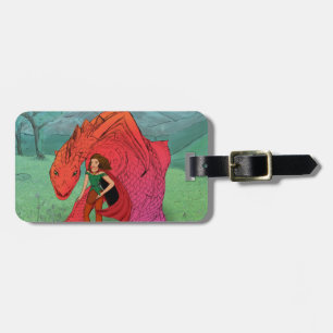 Etiqueta De Bagagem Dragão de Bebê Vermelho