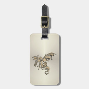 Etiqueta De Bagagem Dragão ouro