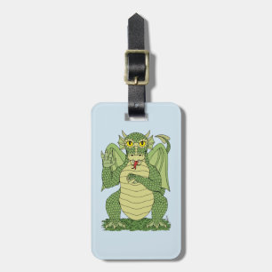 Etiqueta De Bagagem Dragão Verde