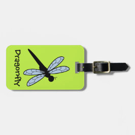 Etiqueta De Bagagem Dragonfly de Vetor Cento (Fundo Verde)