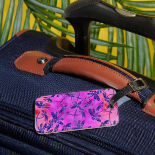 Etiqueta De Bagagem Dragonfly Flig Peachy Rosa