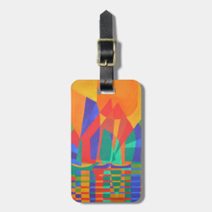 Etiqueta De Bagagem Dreamboat A Cubist Lixo Em Cores Primárias