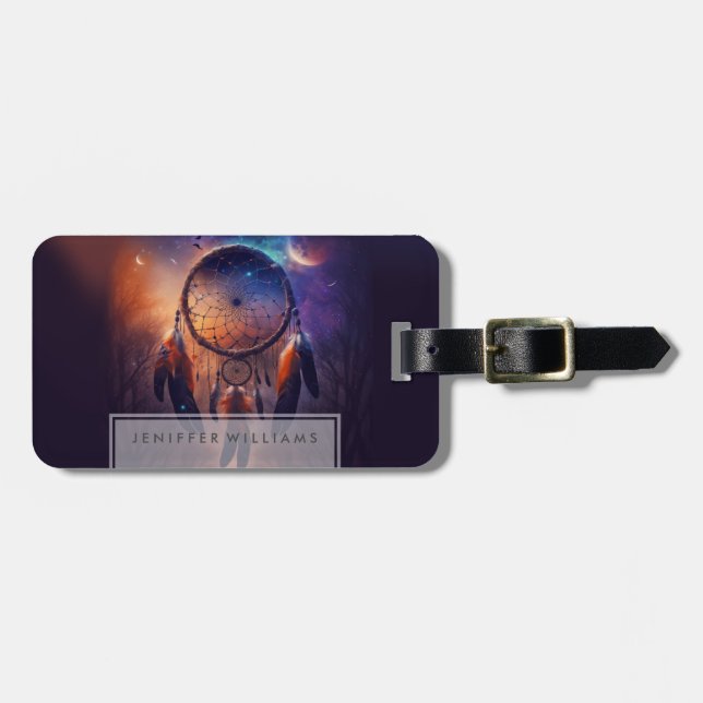 Etiqueta De Bagagem Dreamcatcher na floresta (Frente Horizontal)