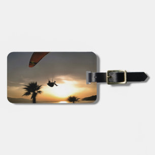 Etiqueta De Bagagem Dropzone Em Dusk Adventure Paraglider Art