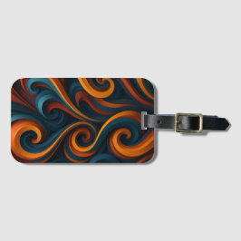 Etiqueta De Bagagem Dual-Tone Swirls Pattern