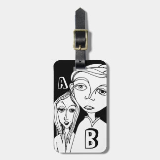 Etiqueta De Bagagem Duas cartas personalizadas e divertidos personagen