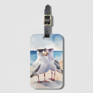 Etiqueta De Bagagem Duas Gaivotas Cegas Enamoradas