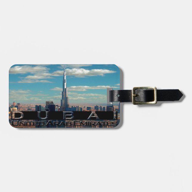Etiqueta De Bagagem Dubai EAU Souvenir (Frente Horizontal)