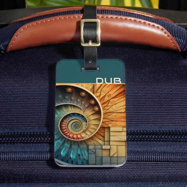 Etiqueta De Bagagem Dubman Does Design: Glowing Fibonacci Sequence (Frente Insitu 2)