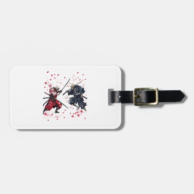 Etiqueta De Bagagem Duelo de Samurai Caveira (Frente Horizontal)