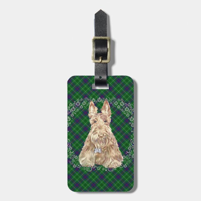 Etiqueta De Bagagem Duncan Tartan Scottie (Frente Vertical)