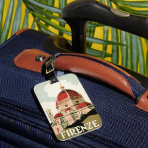 Etiqueta De Bagagem Duomo em Firenze Florence Itália Viagens vintage A