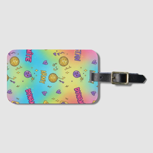 Etiqueta De Bagagem Dynamite Pop Art Rainbow Pattern (Frente Horizontal)