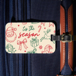 Etiqueta De Bagagem É a Temporada - Doodle de Natal