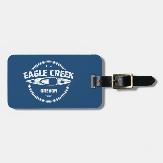 Etiqueta De Bagagem Eagle Creek Oregon Kayaking (Frente Horizontal)