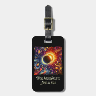 Etiqueta De Bagagem Eclipse 2024 - Vírus Retro Groovy da década de 70