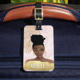 Etiqueta De Bagagem Ela Acreditava Que Podia, Mulher Negra, Rosa E Dou