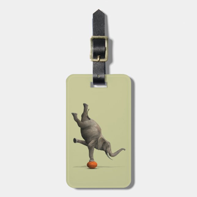 Etiqueta De Bagagem Elefante Artístico (Frente Vertical)