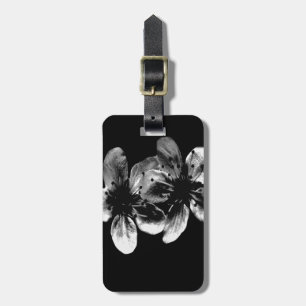 Etiqueta De Bagagem Elegância em contraste: Brilhos brancos em preto