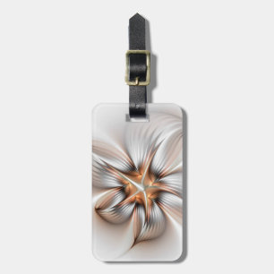 Etiqueta De Bagagem Elegância Floral Moderna Abstrato de Arte Fractal