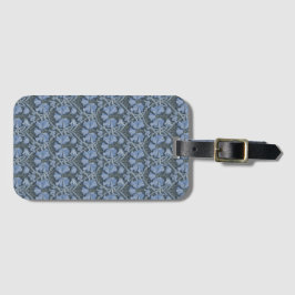 Etiqueta De Bagagem Elegant Blue Watercolor Floral Pattern 