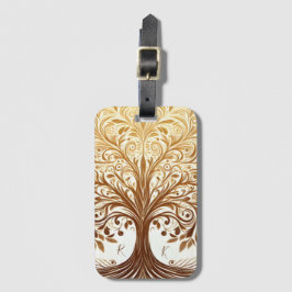 Etiqueta De Bagagem Elegant Gold Tree of Life Celebration Spiritual