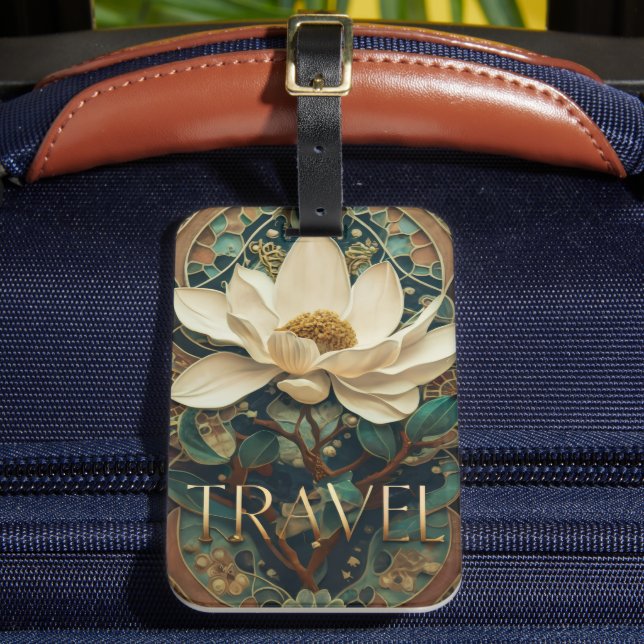 Etiqueta De Bagagem Elegant Lotus Flower  (Frente Insitu 2)