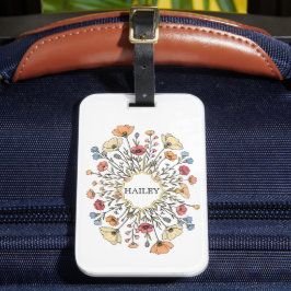 Etiqueta De Bagagem Elegant Pastel Floral Personalized Luggage Tag