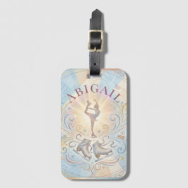 Etiqueta De Bagagem Elegant Winter Ice Skating Birthday 