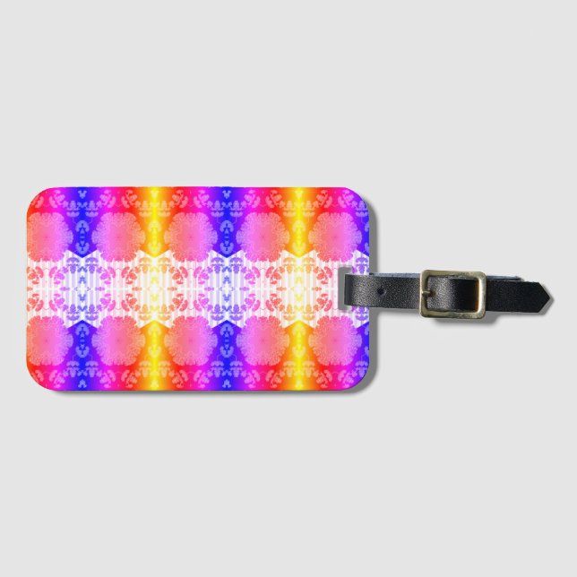 Etiqueta De Bagagem Elegante Abstrato Geométrico Backround Mul (Frente Horizontal)